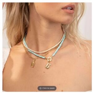 Parker necklace Turquoise & gold